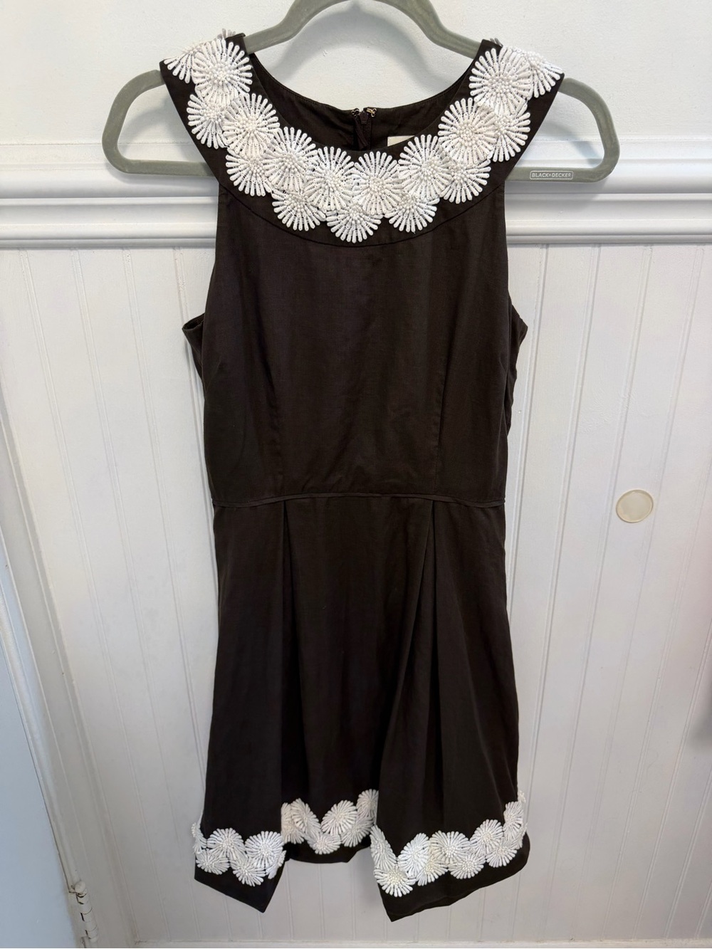 kate spade Brown Dress with White Floral Trim